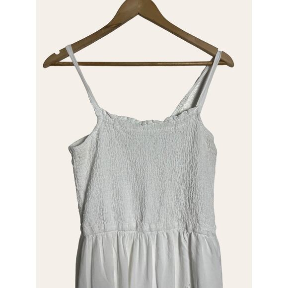 Jessica Simpson White Eyelet Smocked Sleeveless Maxi Dress Size XL - Picture 3 of 7